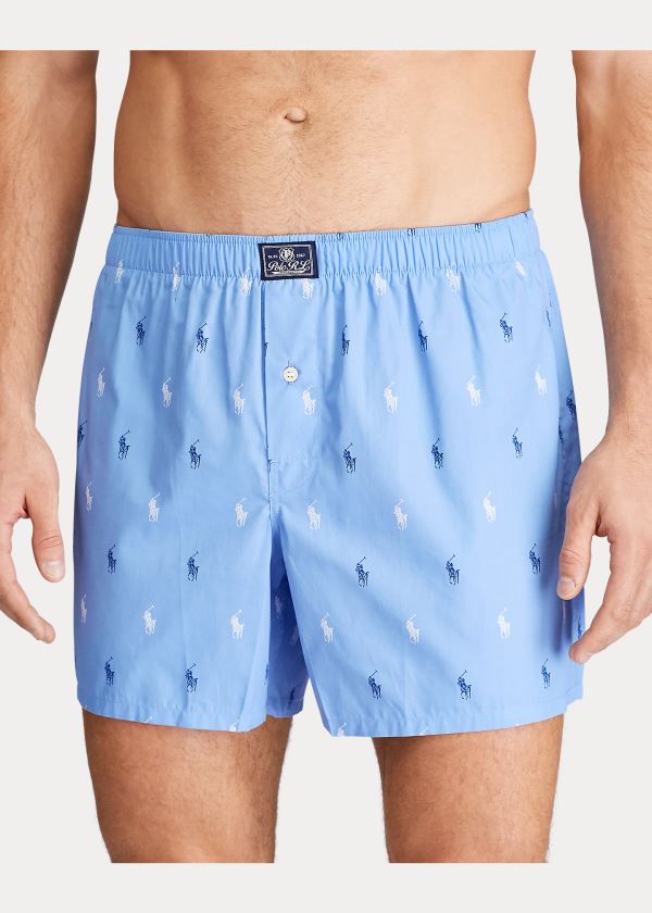 Ralph Lauren Signature Pony Bavlněné Boxerské Blankyt Bílé | PrPo0cH4