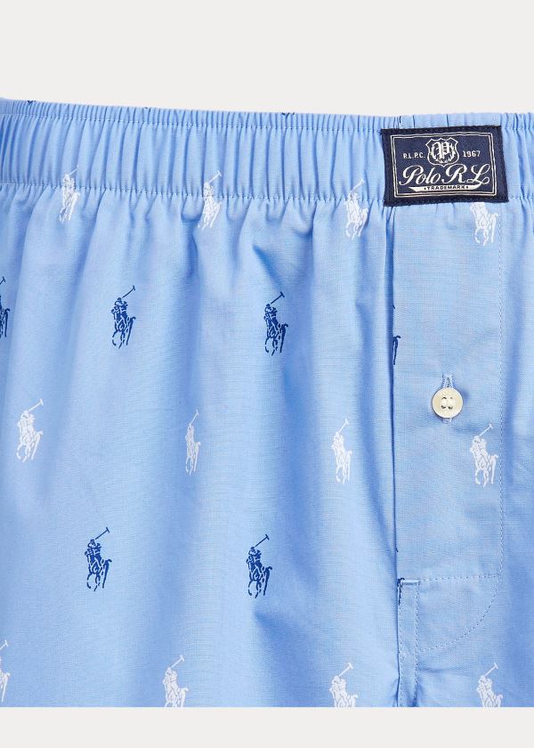 Ralph Lauren Signature Pony Bavlněné Boxerské Blankyt Bílé | PrPo0cH4