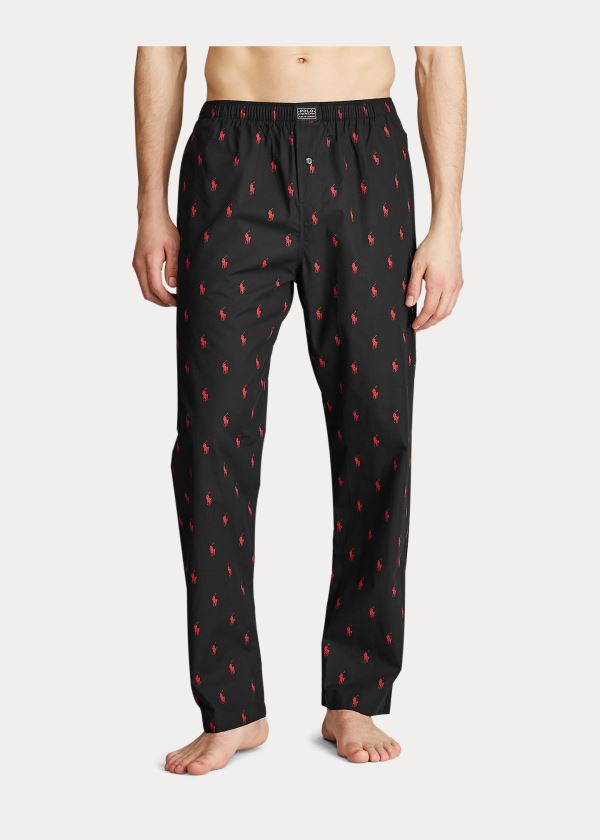 Ralph Lauren Signature Pony Pajama Pant Černé Červené | atx2tB0u
