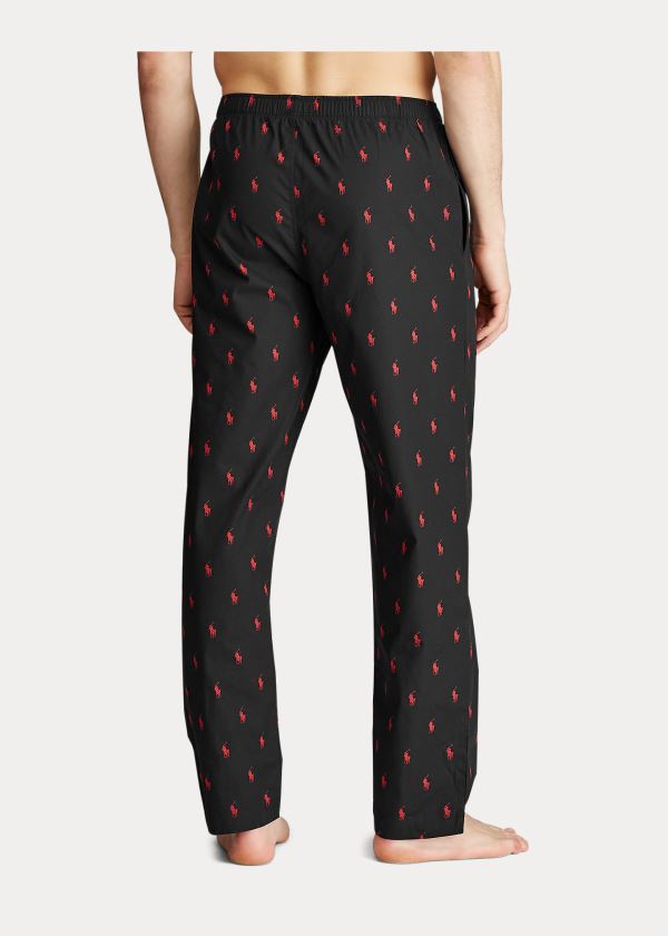 Ralph Lauren Signature Pony Pajama Pant Černé Červené | atx2tB0u
