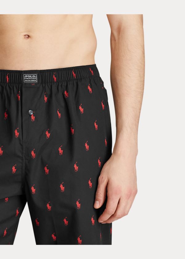 Ralph Lauren Signature Pony Pajama Pant Černé Červené | atx2tB0u