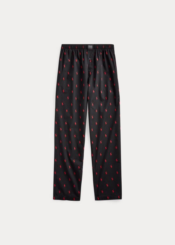 Ralph Lauren Signature Pony Pajama Pant Černé Červené | atx2tB0u