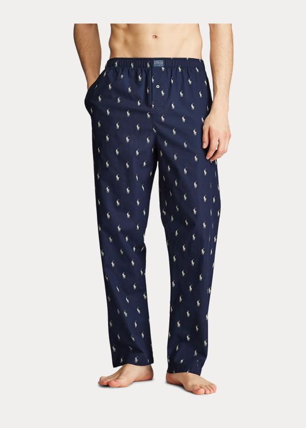 Ralph Lauren Signature Pony Pajama Pant Tmavě Blankyt Krém | ayiYK6mg