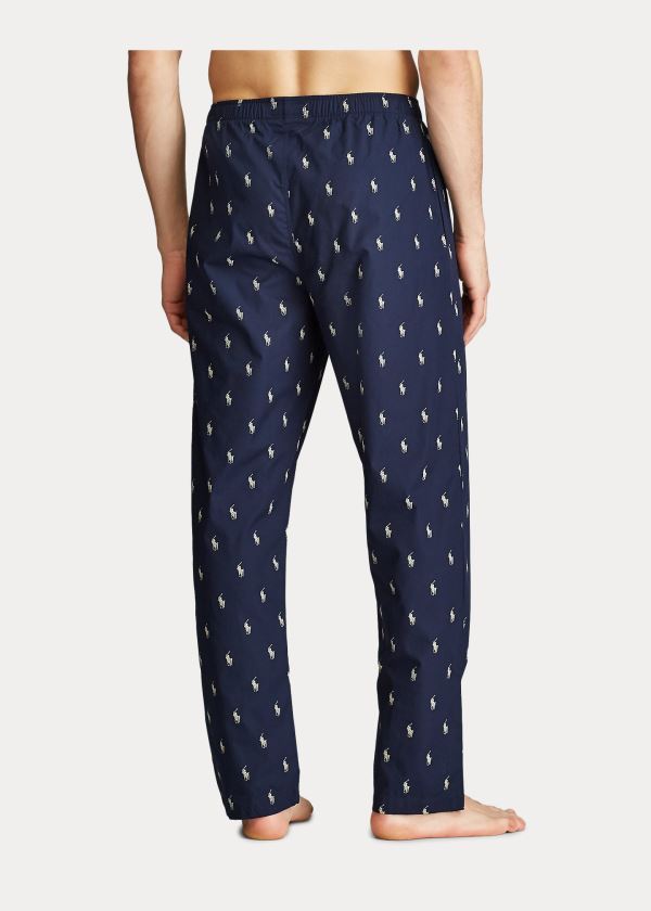 Ralph Lauren Signature Pony Pajama Pant Tmavě Blankyt Krém | ayiYK6mg