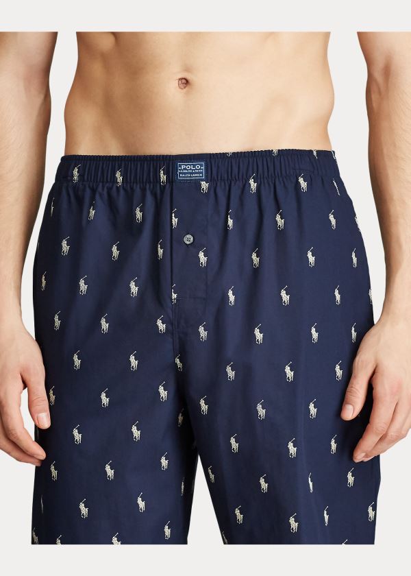 Ralph Lauren Signature Pony Pajama Pant Tmavě Blankyt Krém | ayiYK6mg