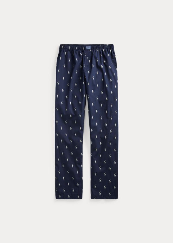 Ralph Lauren Signature Pony Pajama Pant Tmavě Blankyt Krém | ayiYK6mg
