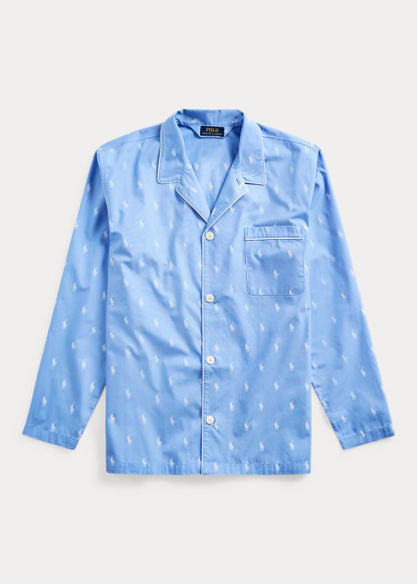 Ralph Lauren Signature Pony Pajama Shirt Blankyt Bílé | xv63iYm7