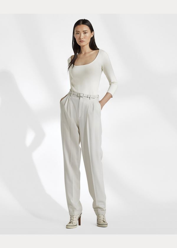 Ralph Lauren Silk Ballet-Neck Svetrové Krém | 1kUYPMgW