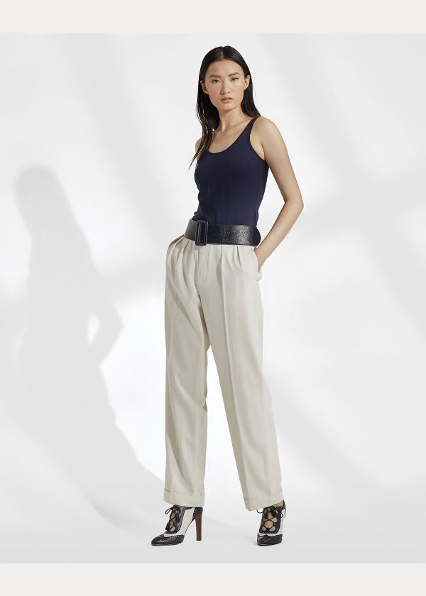 Ralph Lauren Silk-Blend Tank Top Tmavě Blankyt | pBoZD84G