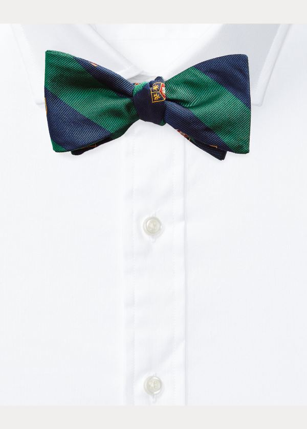 Ralph Lauren Silk Club Bow Tie Tmavě Blankyt Zelene | mTwyF5fa