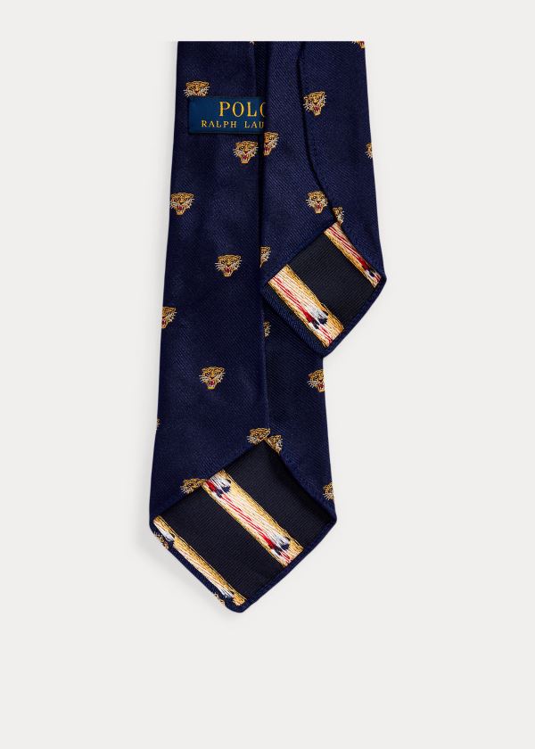 Ralph Lauren Silk Club Tie Tmavě Blankyt | pG5uZ2SJ