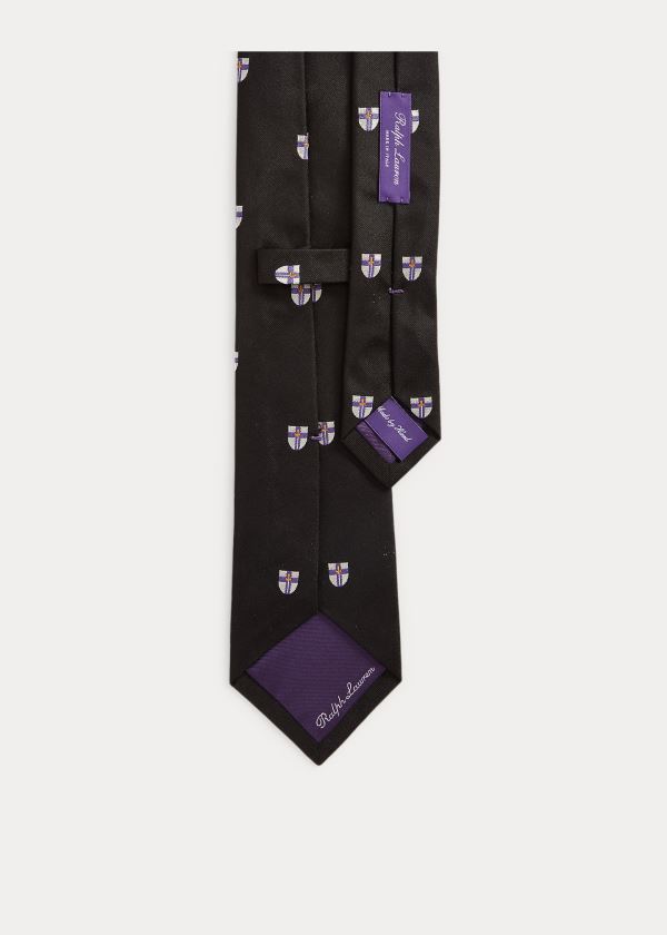 Ralph Lauren Silk Club Tie Černé | DLWYrFfA