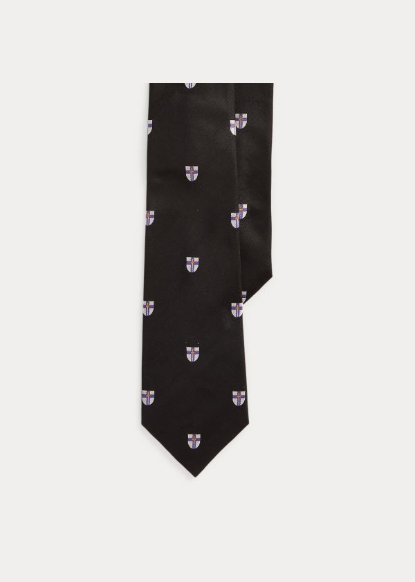 Ralph Lauren Silk Club Tie Černé | DLWYrFfA
