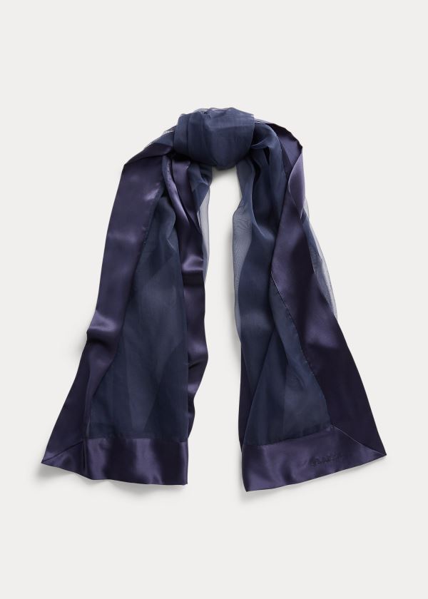 Ralph Lauren Silk Evening Wrap Tmavě Blankyt | ogFAsJGs