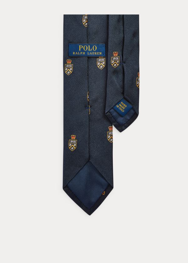 Ralph Lauren Silk Narrow Club Tie Tmavě Blankyt | 7cq9wGnY