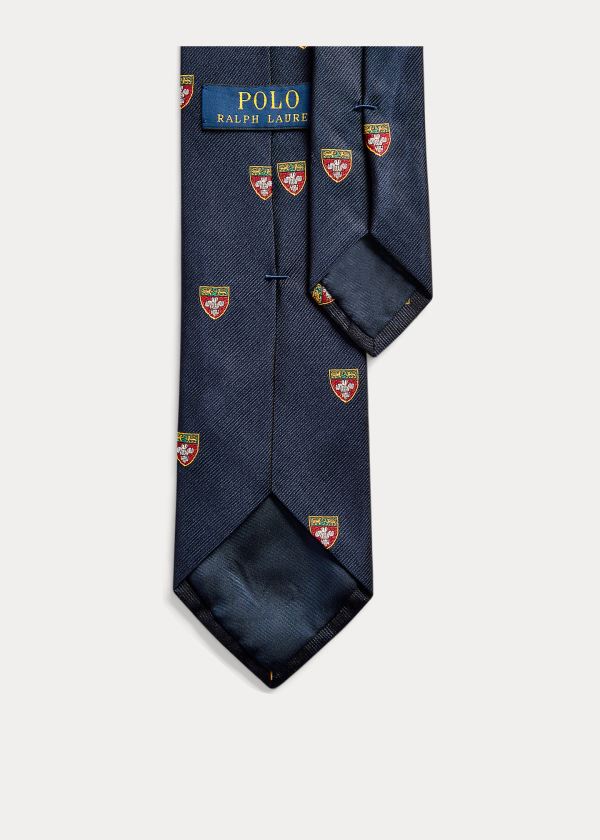 Ralph Lauren Silk Narrow Club Tie Tmavě Blankyt | D3LrqPHc