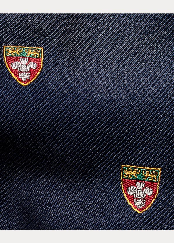 Ralph Lauren Silk Narrow Club Tie Tmavě Blankyt | D3LrqPHc