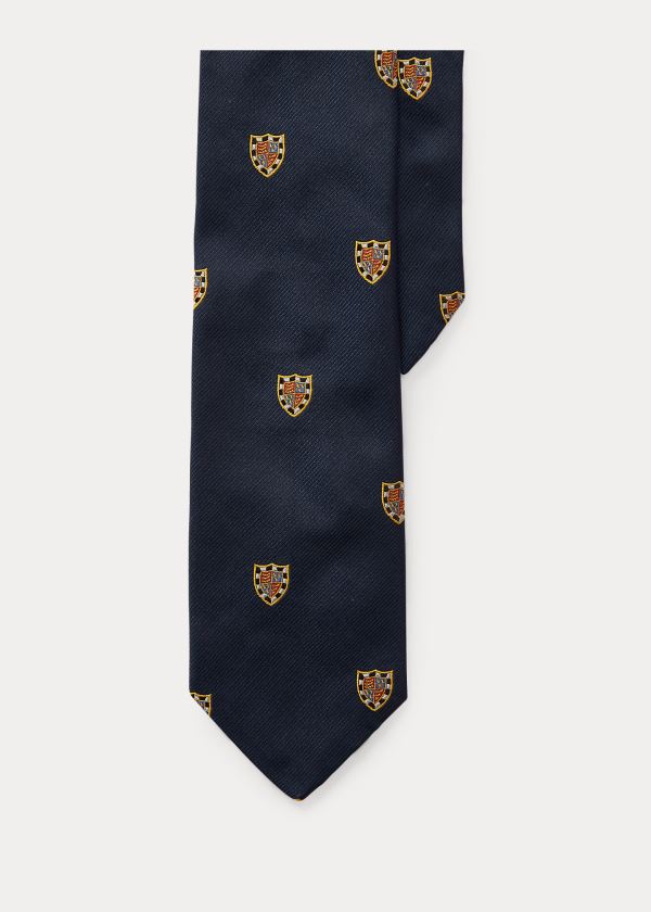 Ralph Lauren Silk Narrow Club Tie Tmavě Blankyt | db71MUzf