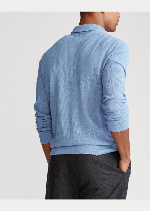 Ralph Lauren Silk Quarter-Zip Svetrové Královská Modrá Blankyt | 2smU38i9
