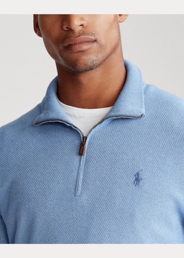 Ralph Lauren Silk Quarter-Zip Svetrové Královská Modrá Blankyt | 2smU38i9