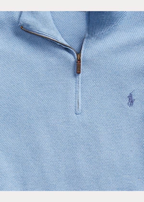 Ralph Lauren Silk Quarter-Zip Svetrové Královská Modrá Blankyt | 2smU38i9