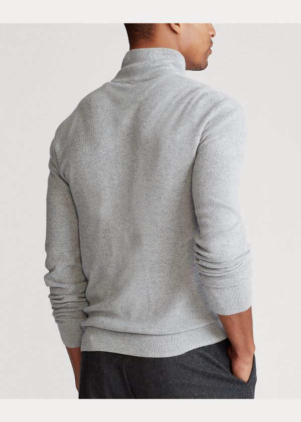 Ralph Lauren Silk Quarter-Zip Svetrové Šedé | e3RGt289