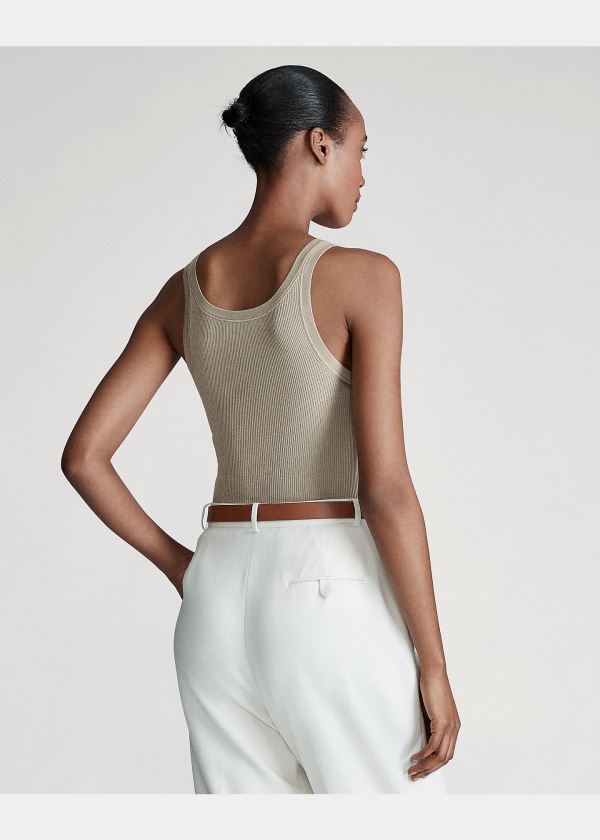 Ralph Lauren Silk Tank Top Hnědé | bvwy1SLf