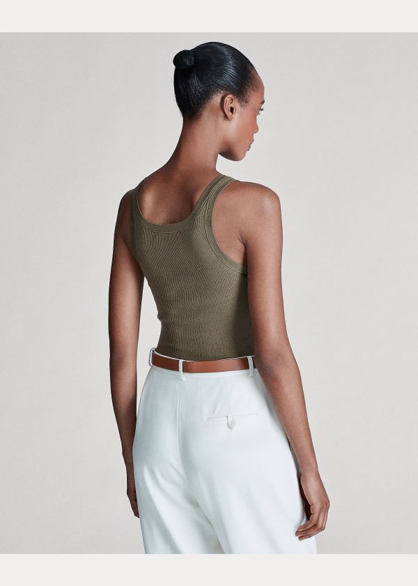 Ralph Lauren Silk Tank Top Olivy Zelené | ioXpCjdG