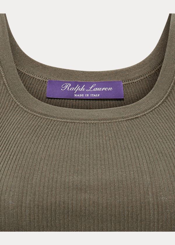 Ralph Lauren Silk Tank Top Olivy Zelené | ioXpCjdG