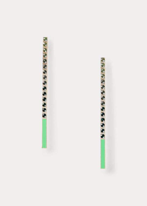 Ralph Lauren Silver-Crystal Bar Earrings Zelene | Td22uiZp