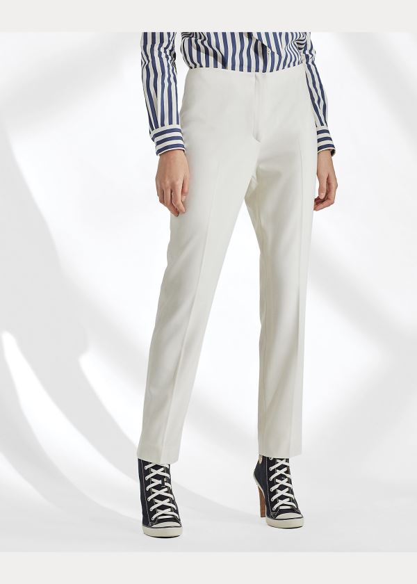 Ralph Lauren Simone Wool-Blend Pant Krém | 6GmQiV0o
