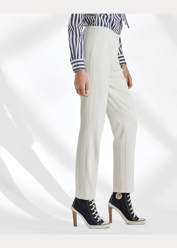 Ralph Lauren Simone Wool-Blend Pant Krém | 6GmQiV0o
