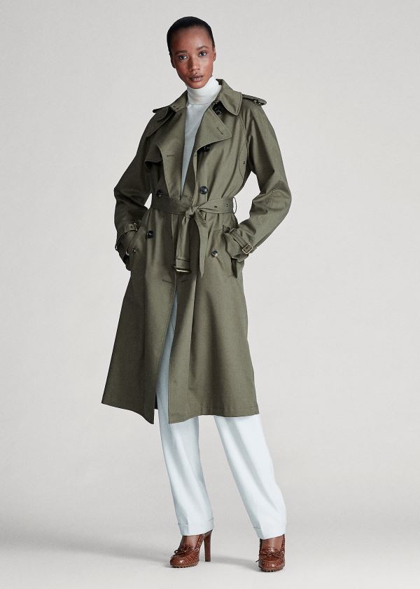 Ralph Lauren Sinclair Trench Coat Olivy Zelené | o8Wlxk6z