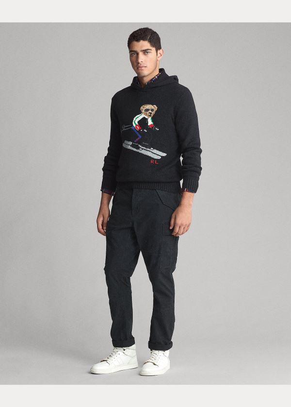 Ralph Lauren Ski Bear S Kapucí Svetrové Černé | PKmIDiRE