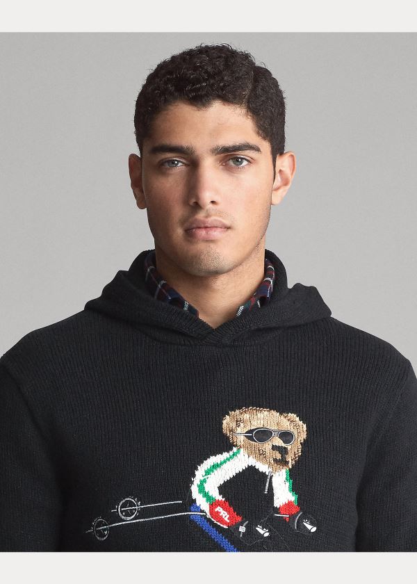 Ralph Lauren Ski Bear S Kapucí Svetrové Černé | PKmIDiRE