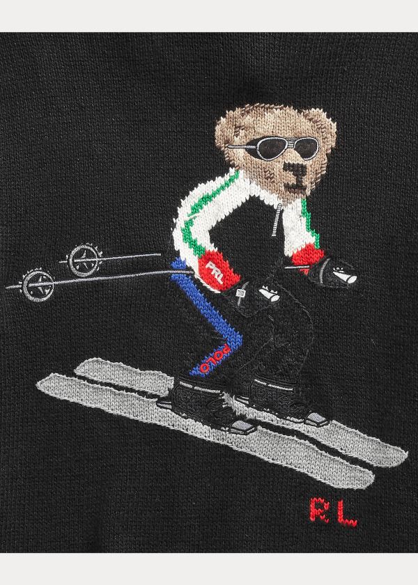 Ralph Lauren Ski Bear S Kapucí Svetrové Černé | PKmIDiRE