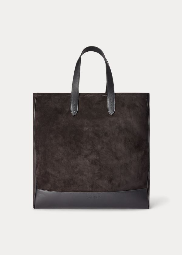 Ralph Lauren Ski Bear Semišové Tote Bag Černé | 2gA7e6zF