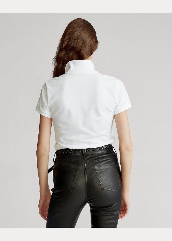 Ralph Lauren Skinny Fit Big Pony Polo Shirt Bílé Tmavě Blankyt | FncMYwdM