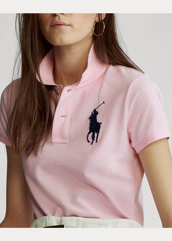 Ralph Lauren Skinny Fit Big Pony Polo Shirt Růžové | HReRrLue
