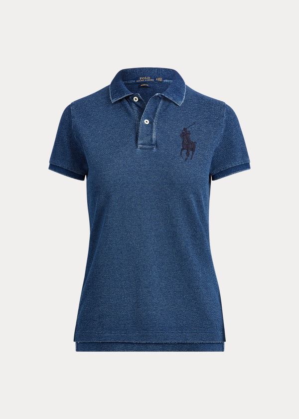 Ralph Lauren Skinny Fit Big Pony Polo Shirt Indigo | WESL7hGg