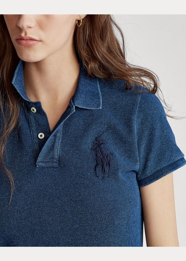 Ralph Lauren Skinny Fit Big Pony Polo Shirt Indigo | WESL7hGg