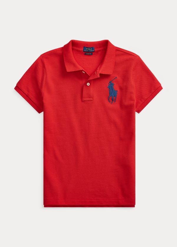 Ralph Lauren Skinny Fit Big Pony Polo Shirt Červené | qBPm065B