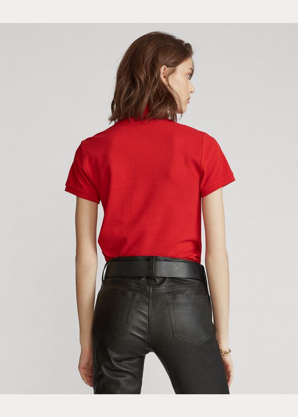 Ralph Lauren Skinny Fit Big Pony Polo Shirt Červené | qBPm065B