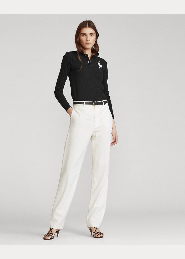 Ralph Lauren Skinny Fit Big Pony Polo Černé | uXiddKhb