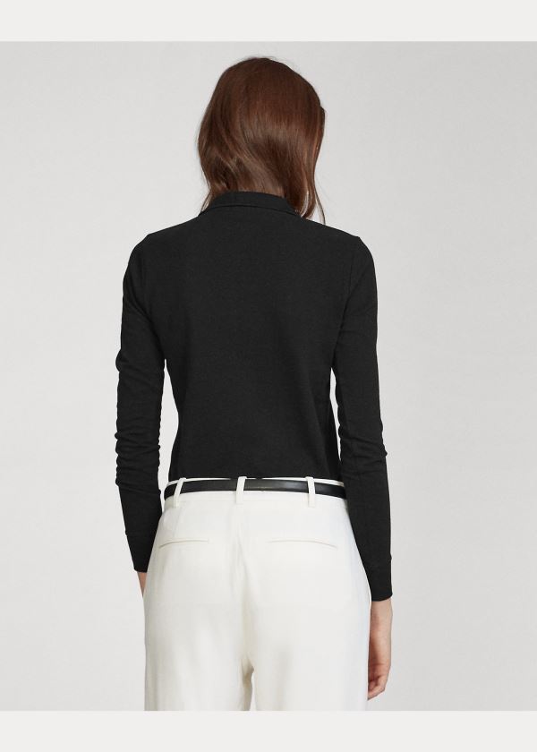 Ralph Lauren Skinny Fit Big Pony Polo Černé | uXiddKhb