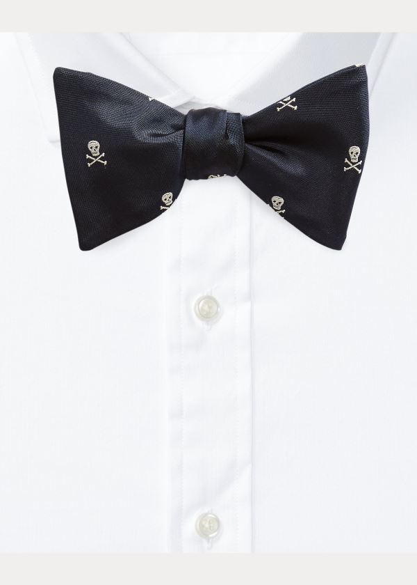 Ralph Lauren Skull-and-Crossbones Bow Tie Tmavě Blankyt Bílé | Dkg5L8DB