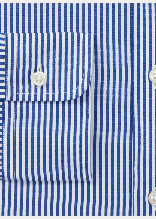 Ralph Lauren Slim Fit Bavlněné Šaty Shirt Blankyt Bílé | B1S0G70d