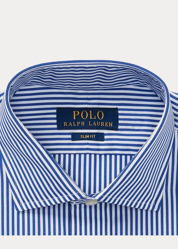 Ralph Lauren Slim Fit Bavlněné Šaty Shirt Blankyt Bílé | B1S0G70d