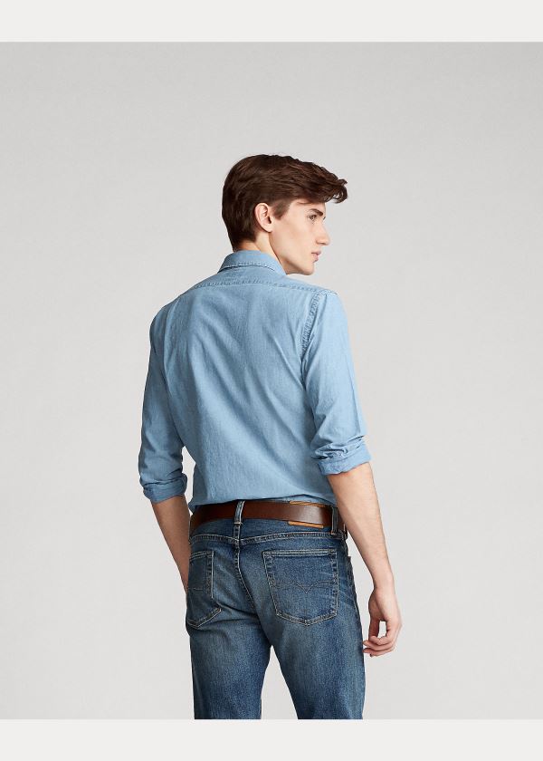 Ralph Lauren Slim Fit Chambray Shirt Blankyt Bílé | Su9fBfVy