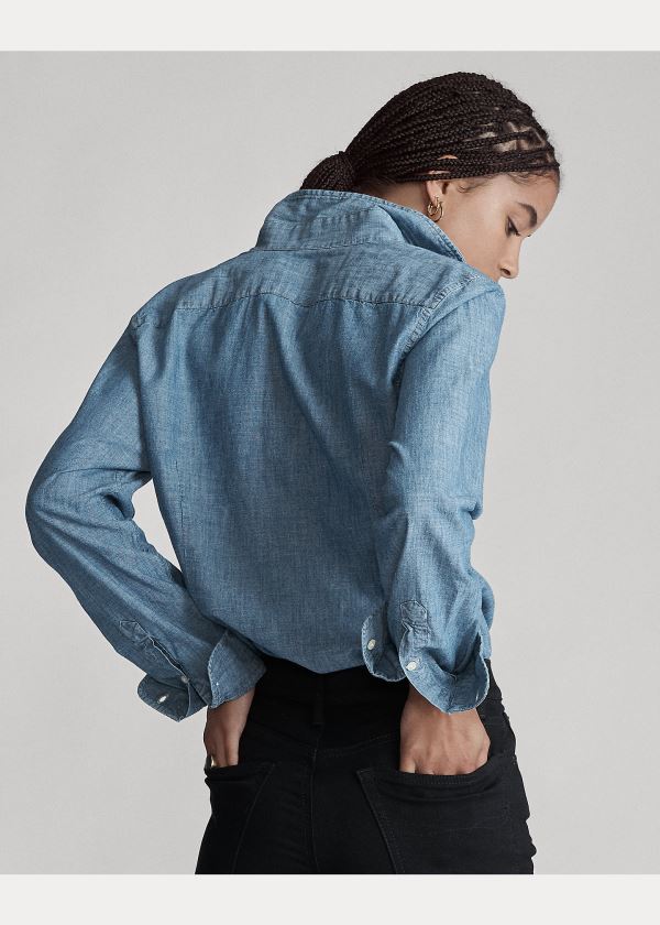 Ralph Lauren Slim Fit Chambray Shirt Blankyt | Y3zJrFgQ